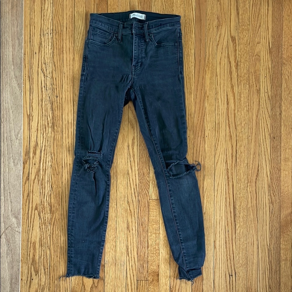 Madewell Distressed Black Skinny Jeans